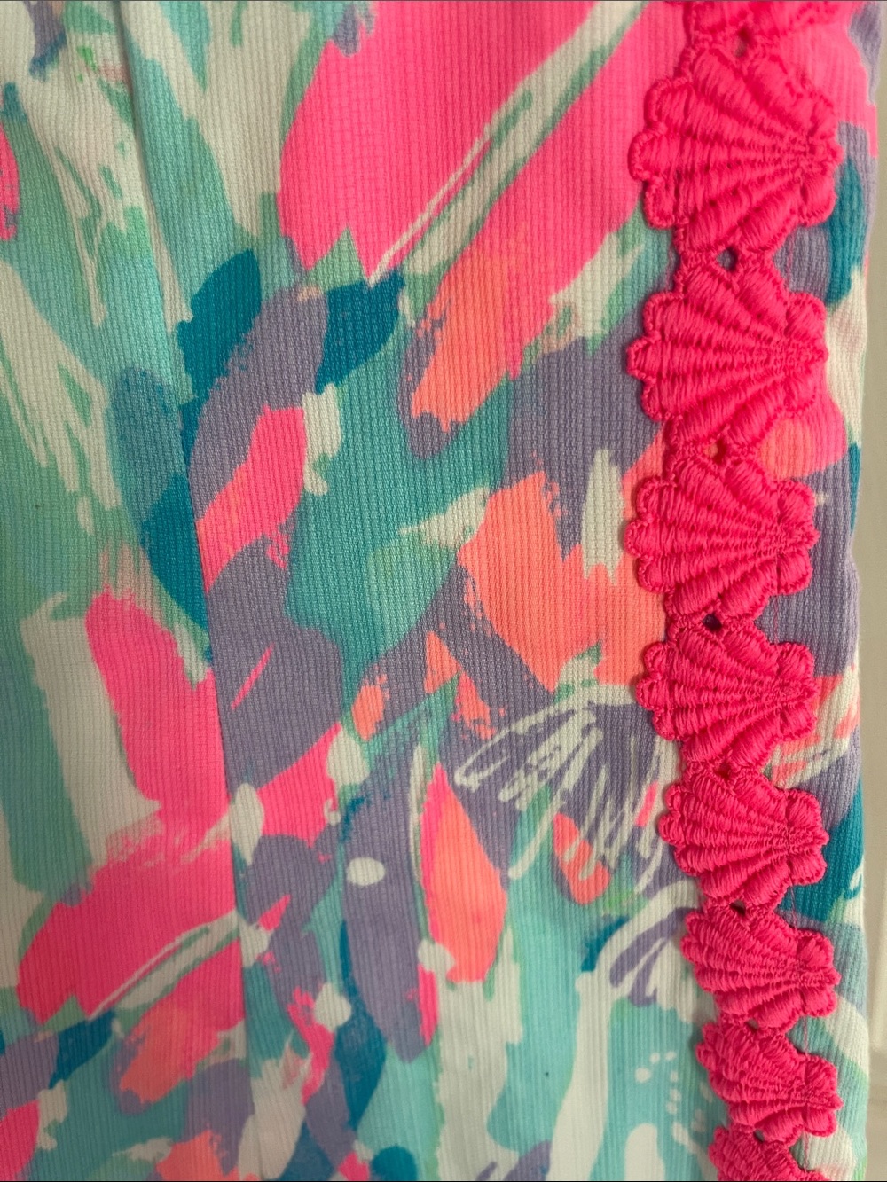 Lilly Pulitzer Multicolor Tropical Shift Dress with Hot Pink Trim - Picture 4 of 4